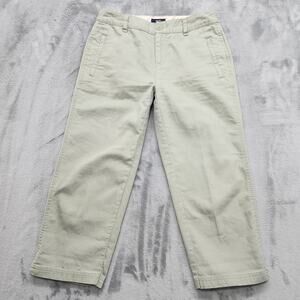 Bailey's Point Pants Womens 3 Juniors Green Mid Rise Crop Capri Straight‎ Cotton
